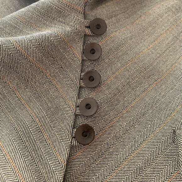 Classiques Entier Size 6 Blazer Jacket Gray Rust Pumpkin Stripe Career Office - Picture 14 of 16